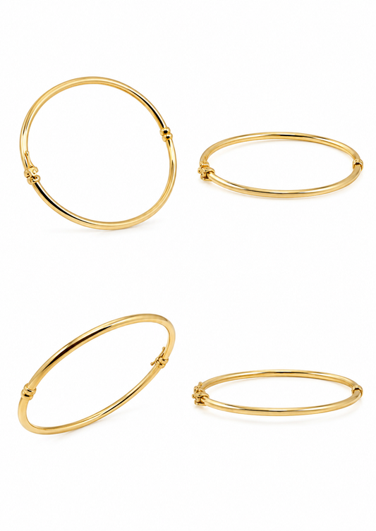Ronde armband van geel goud