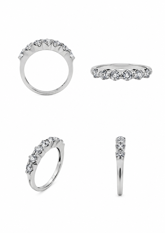 Bague en argent 925, sertie de zirconiums, argent rhodié, 2,91g