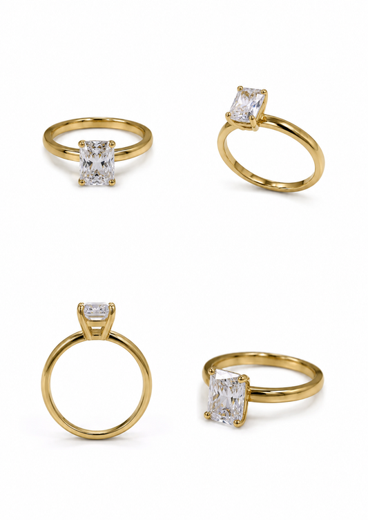 Ring geelgoud 'Radiant cut'