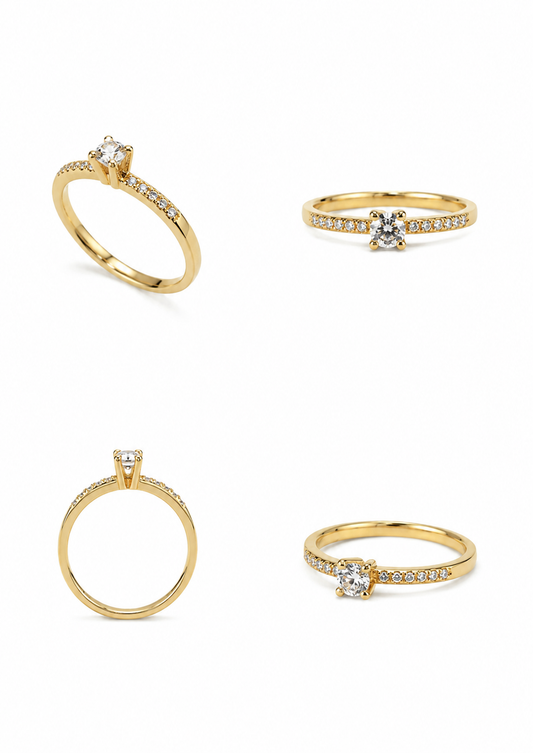 Geelgouden ring 'Ronde Briljant'
