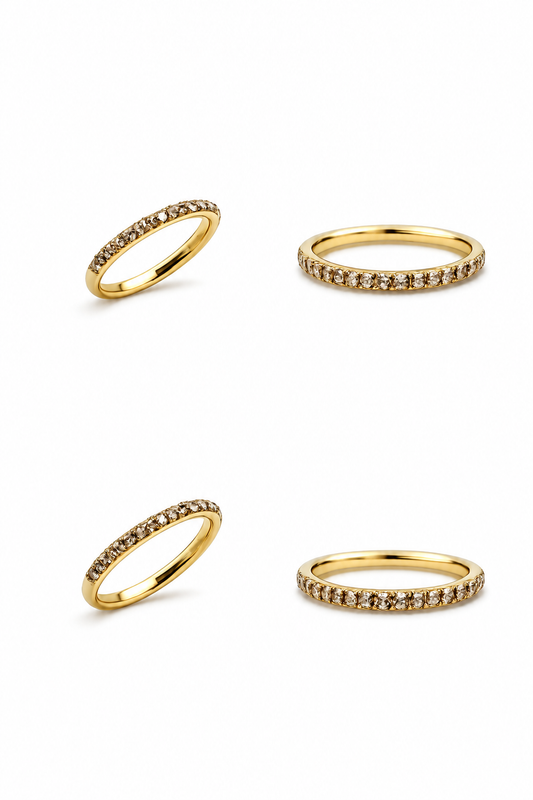 Ring van geel goud, natuurlijke diamanten met een totaalgewicht van 0,30 karaat