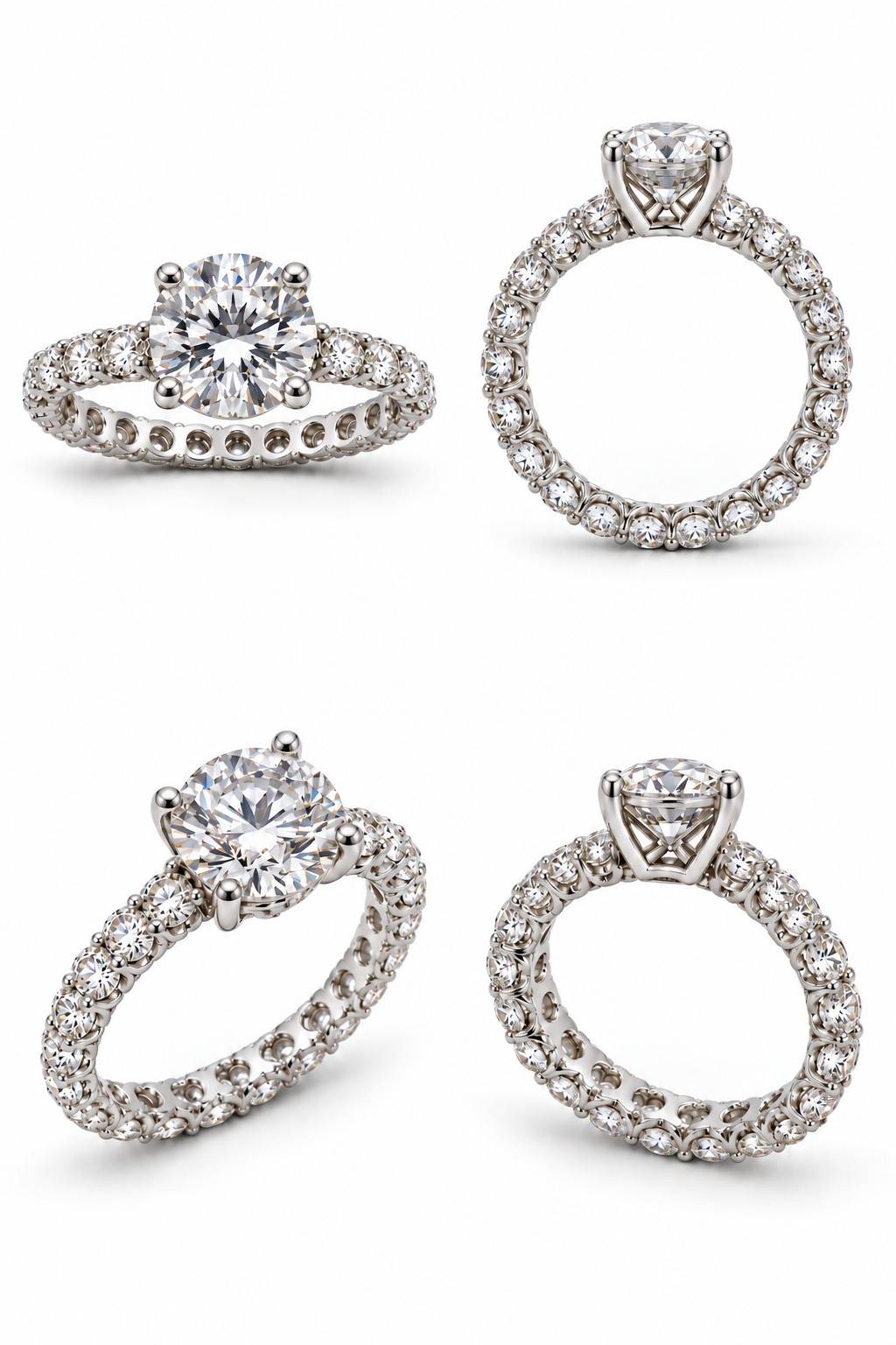 Witgouden ring met een 2,01 ct grote middelste steen