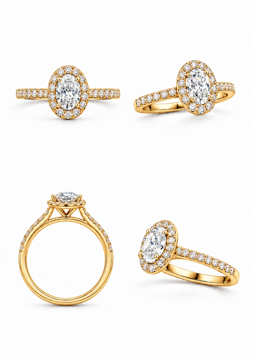 'Oval Brilliant' White Gold Ring