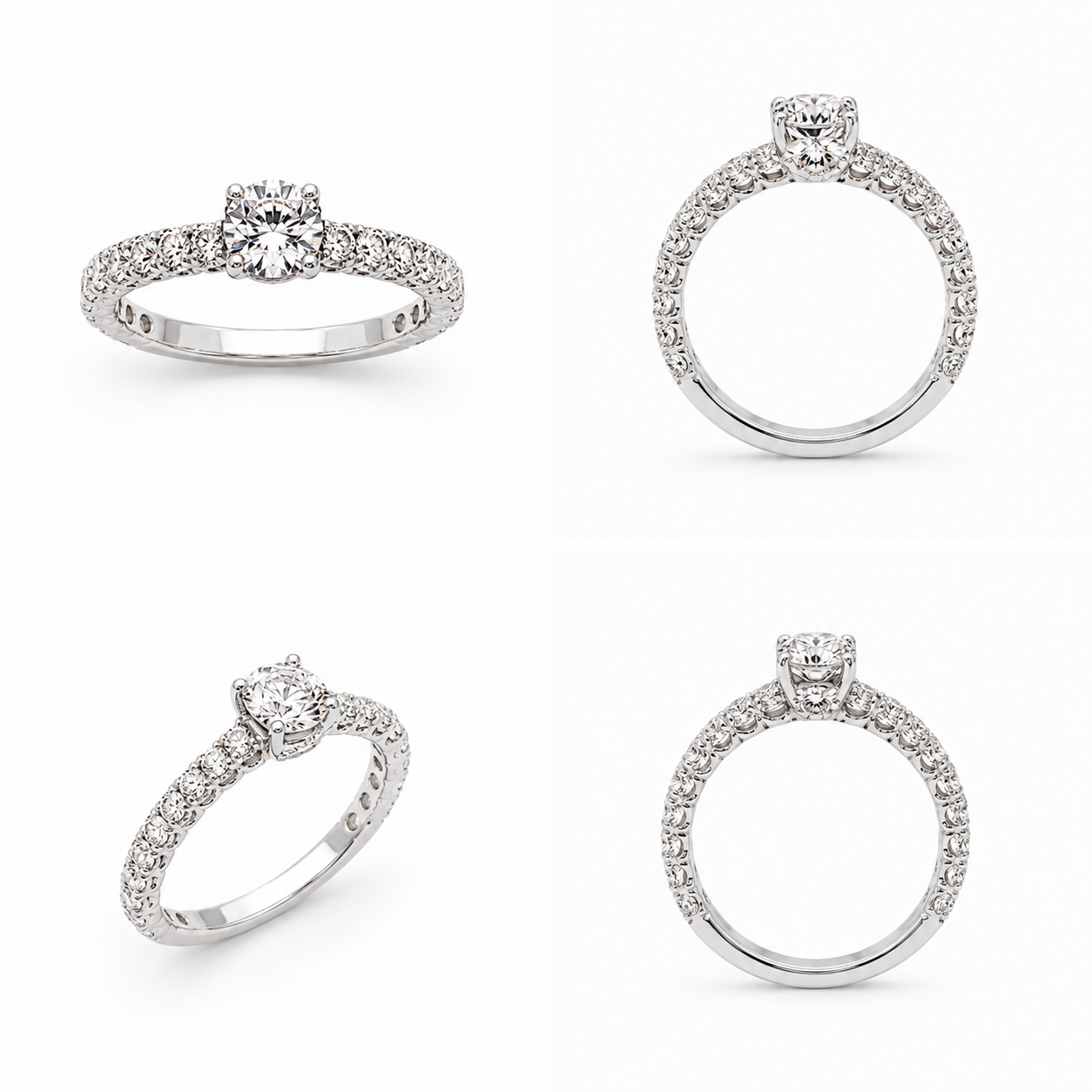 Witgouden ring met een 2,01 ct grote middelste steen