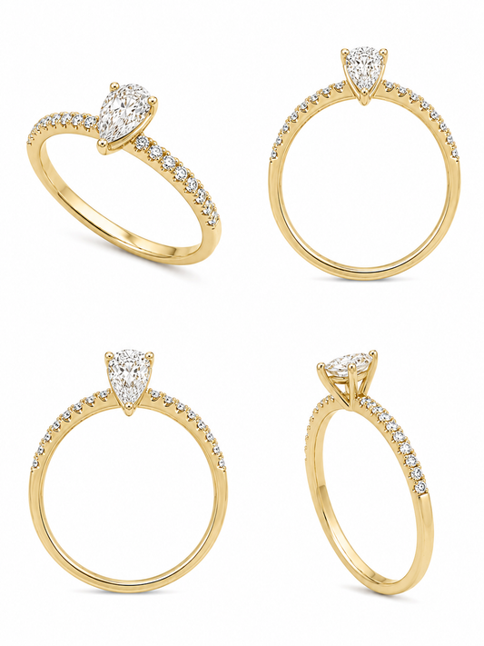 Bague diamant ' pear brilliant '