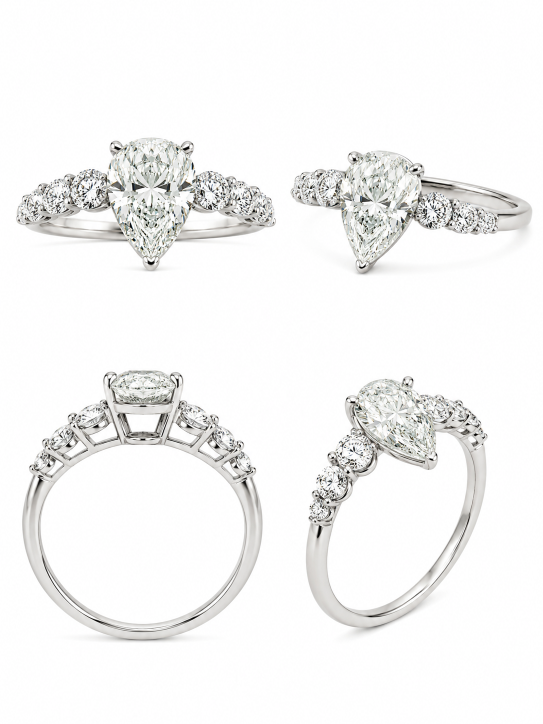 2.00ct peergeslepen diamanten ring 