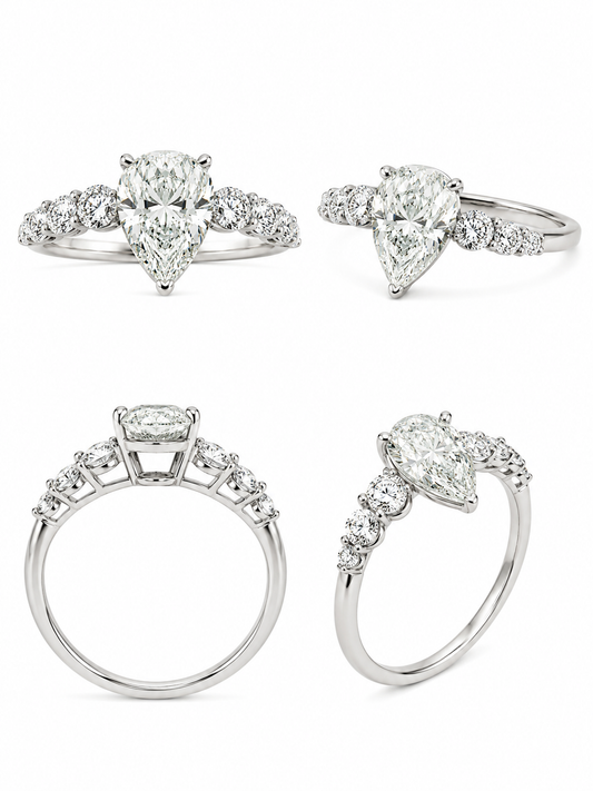 Bague diamant taille poire 2,00ct