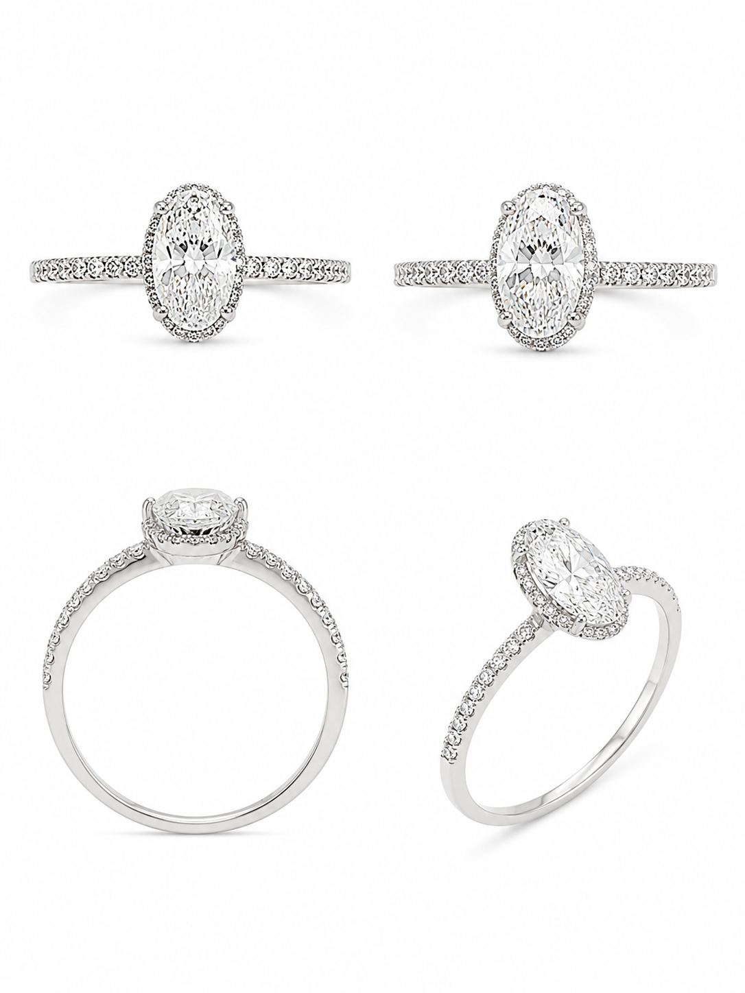 Witgouden ring bezet met een ovale diamant 