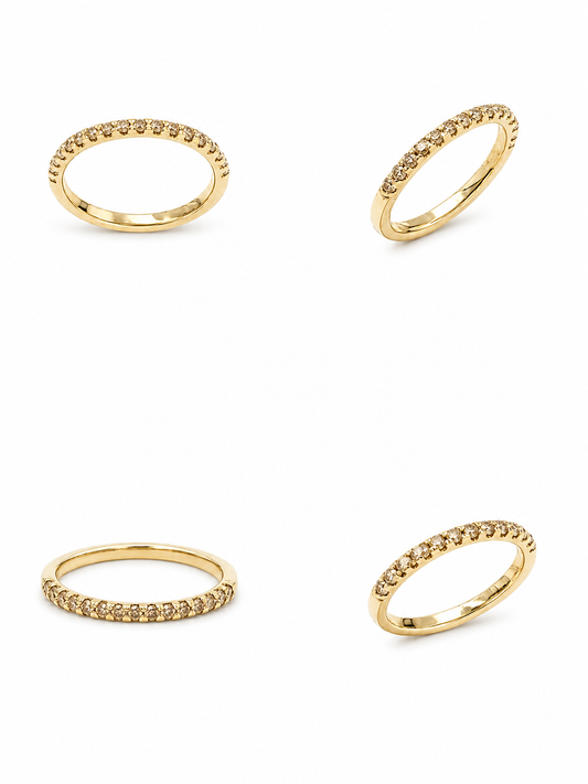 Ring van geel goud, natuurlijke diamanten in totaal 0,45 ct