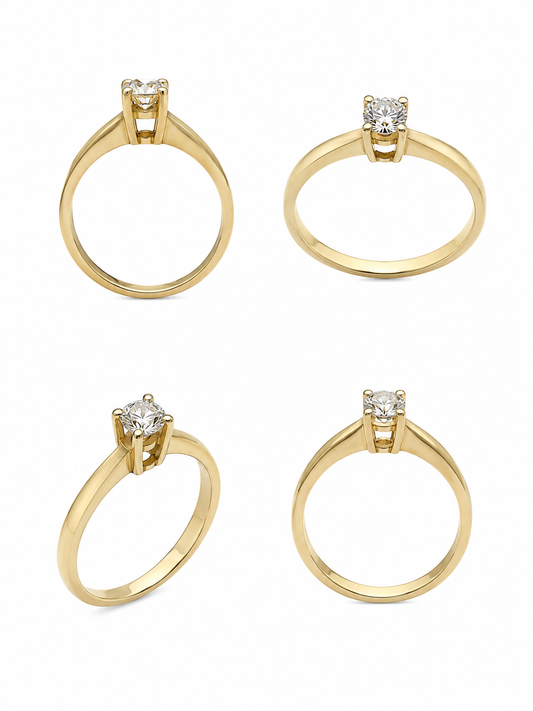 Solitaire ring in 0,50 ct geelgoud DVS1 