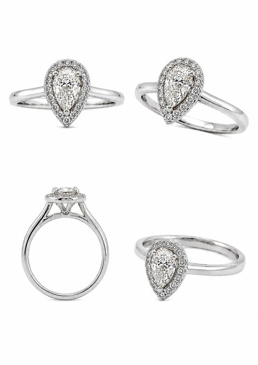 Witgouden ring 'Parelbriljant'