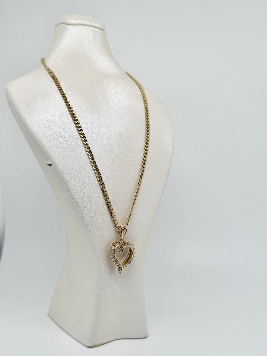 18k/750 gold chain heart