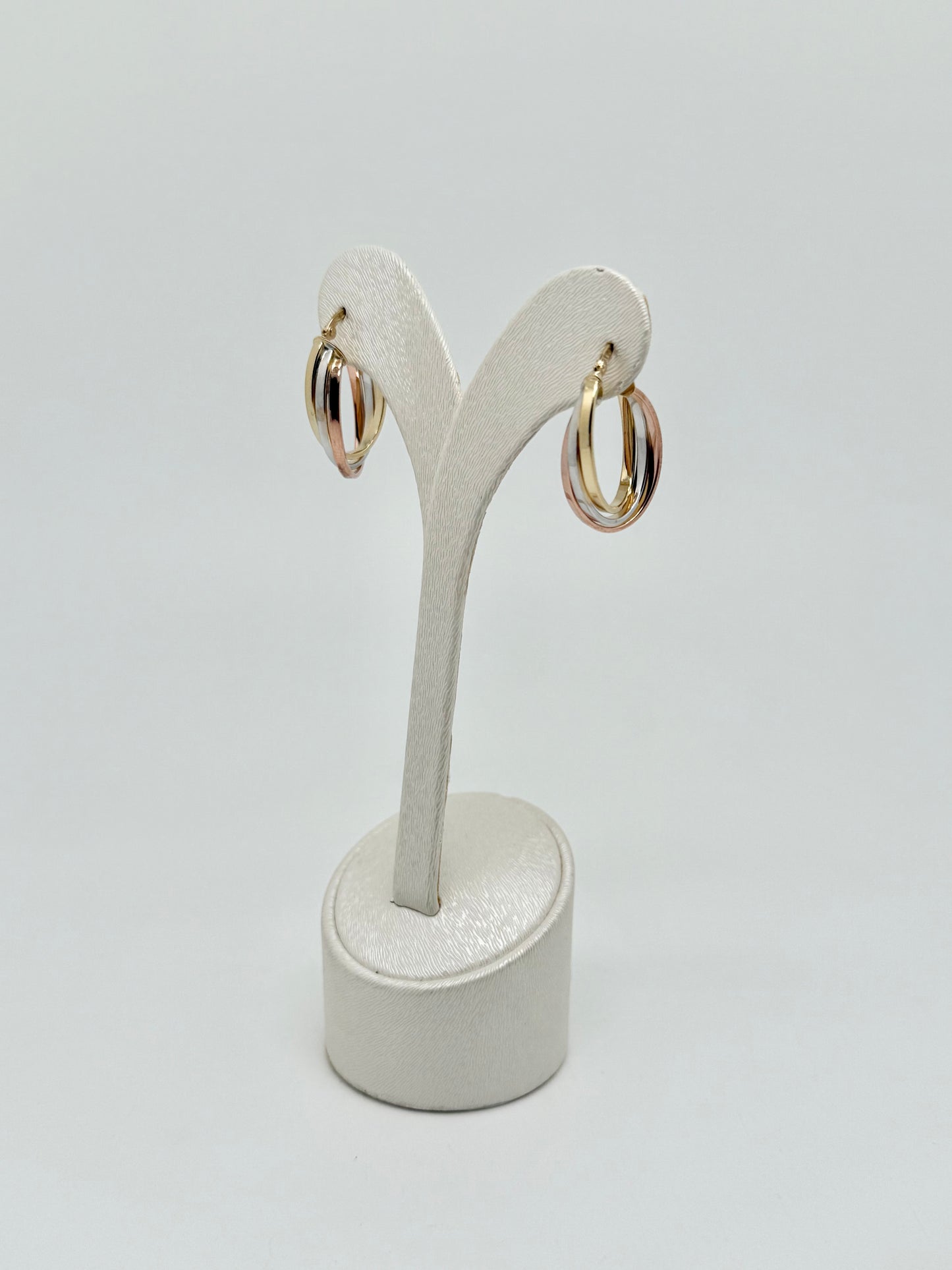 Tricolor gold earrings