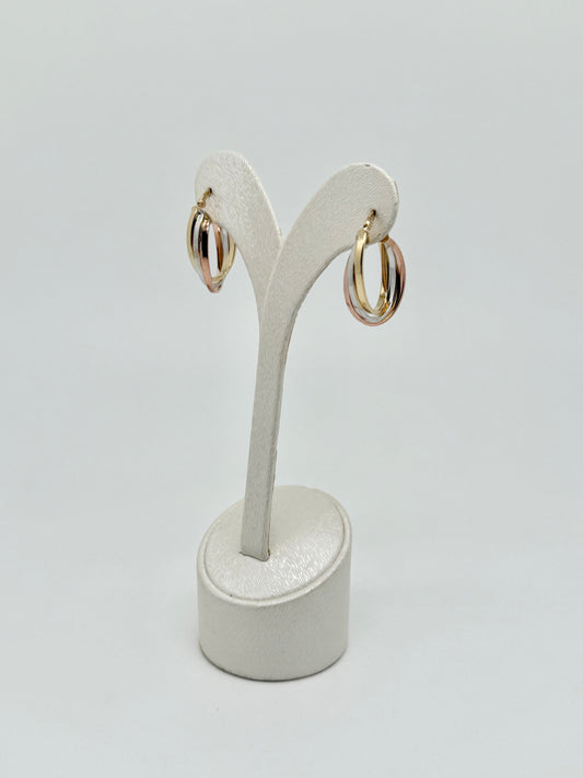 Tricolor gold earrings