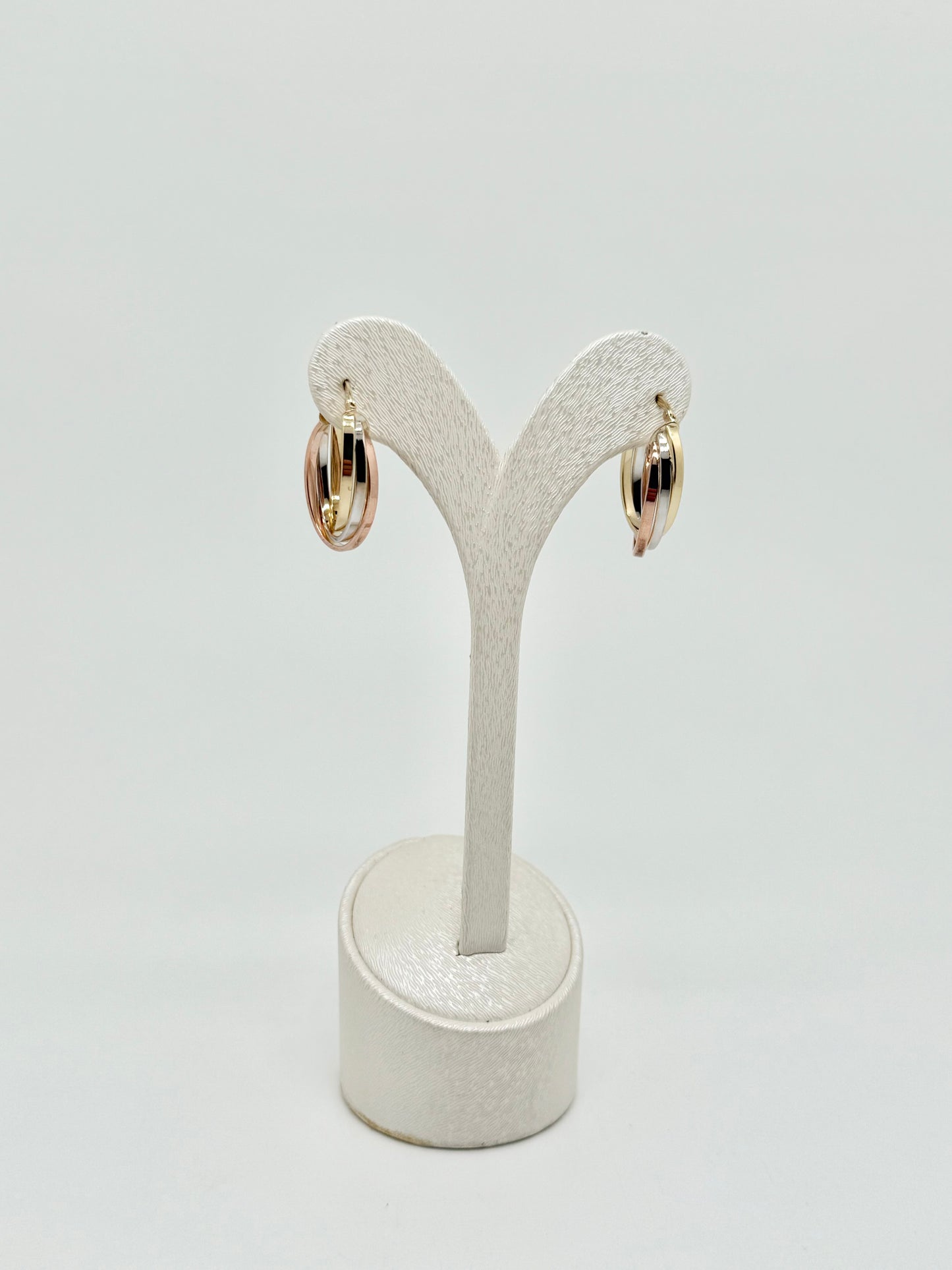 Tricolor gold earrings