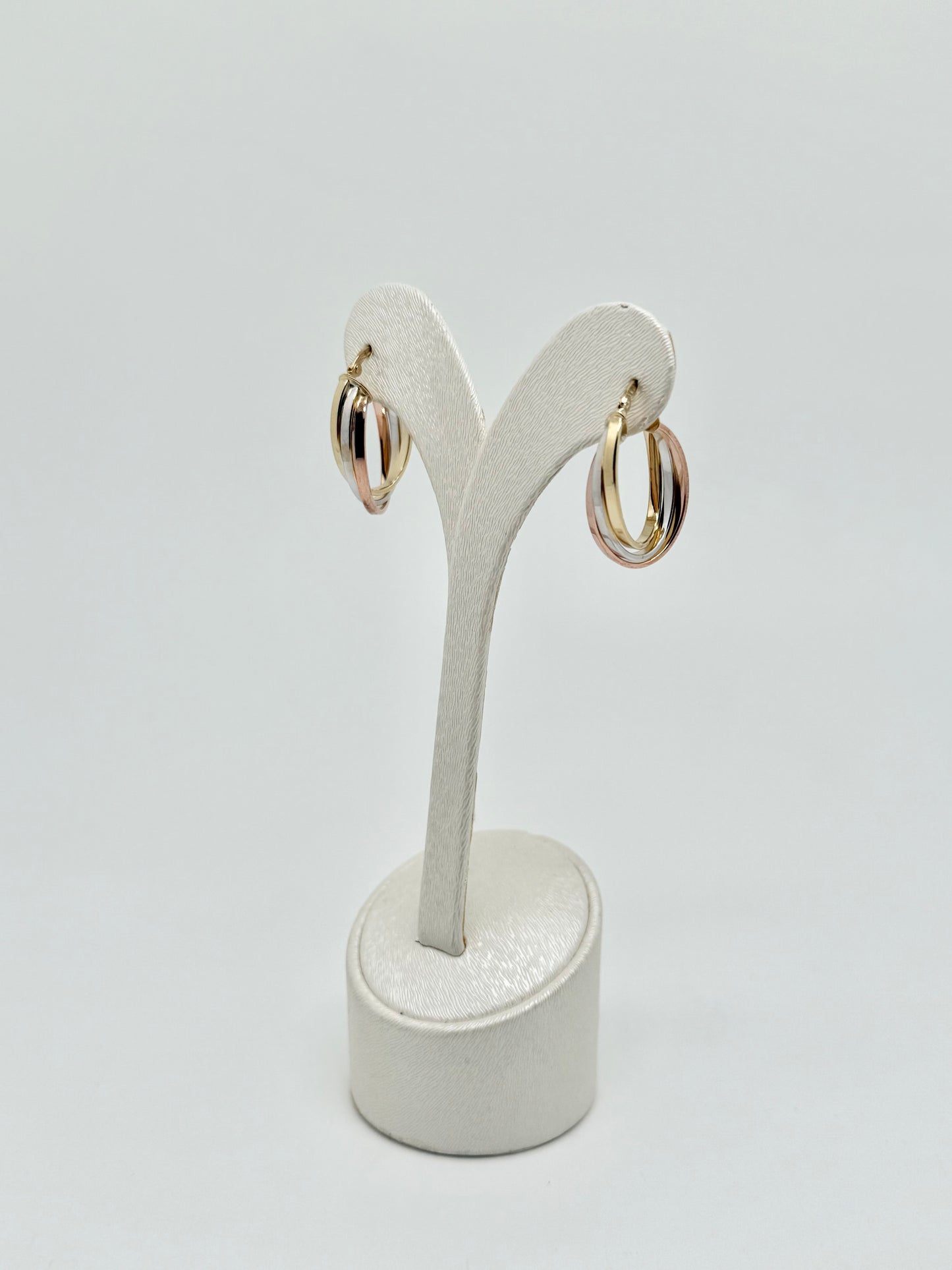 Tricolor gold earrings