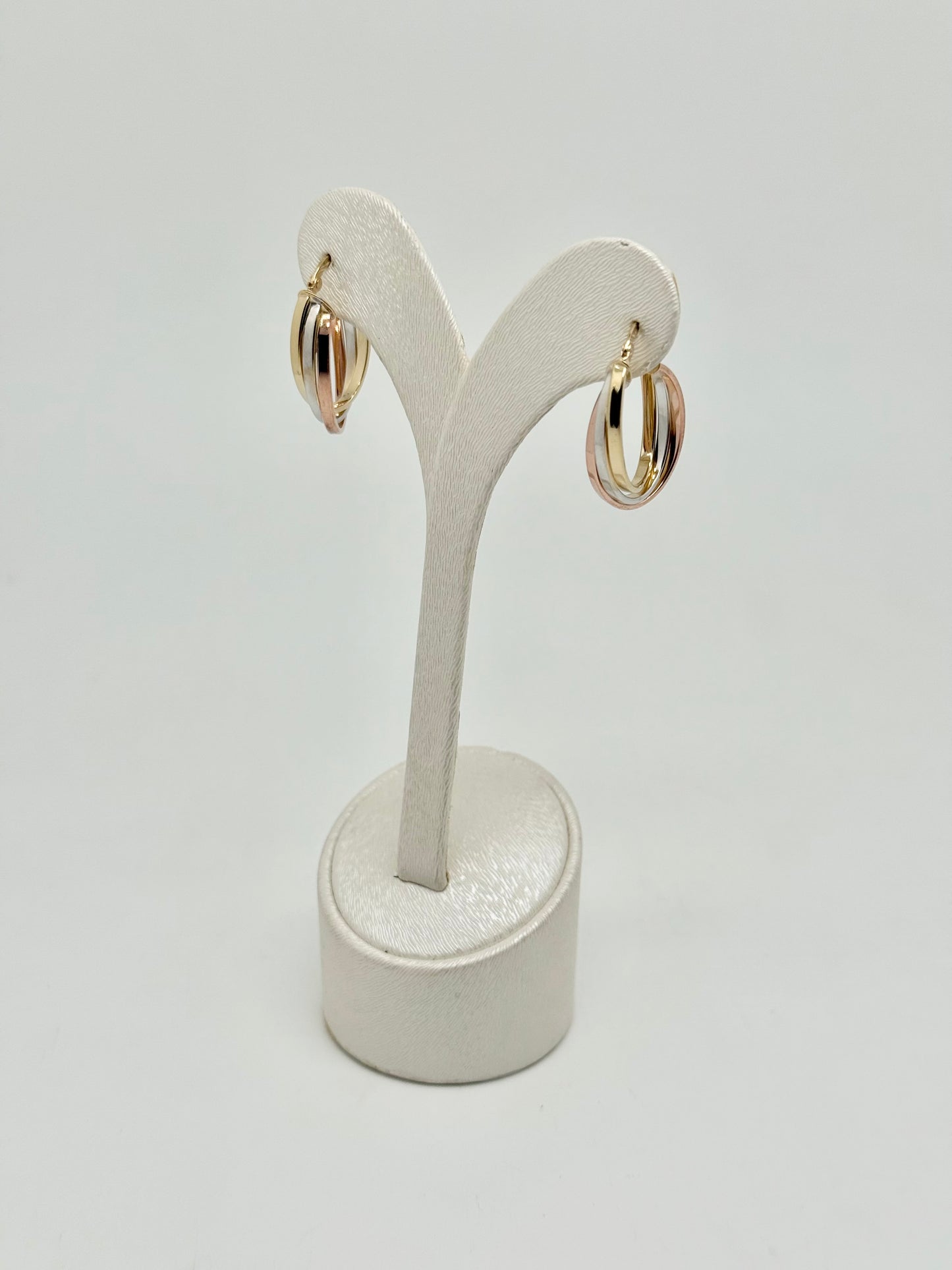 Tricolor gold earrings