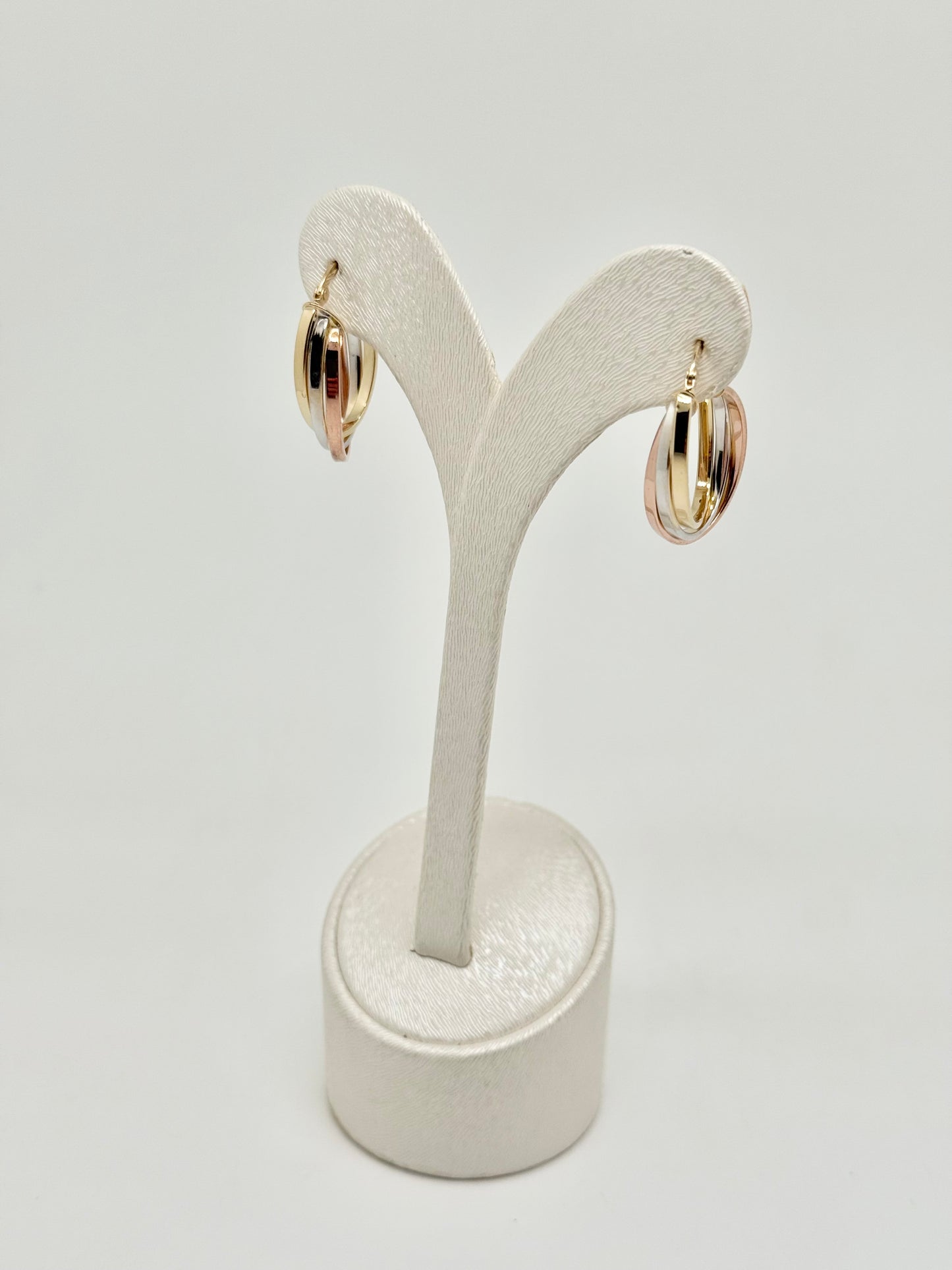 Tricolor gold earrings