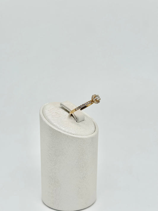 Bague fiancailles or jaune 18k , diamant naturel