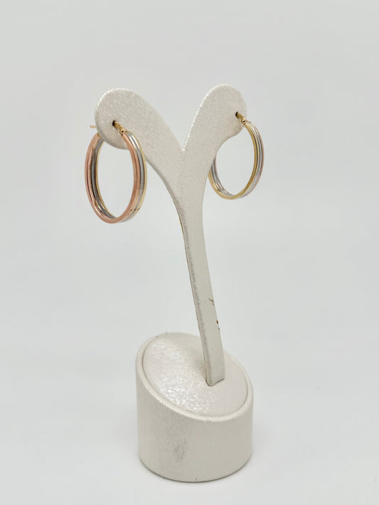 Boucle d'oreilles tri-color Oval grande