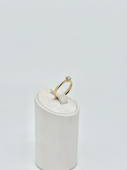 Bague fiancailles or jaune 18k- 0,20ct