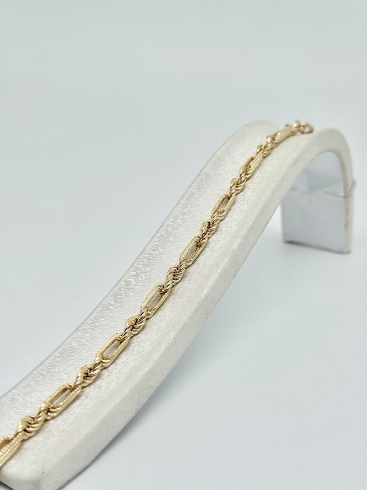 Bracelet en or jaune, 18 carats/750, 4,84g,  diamond cut