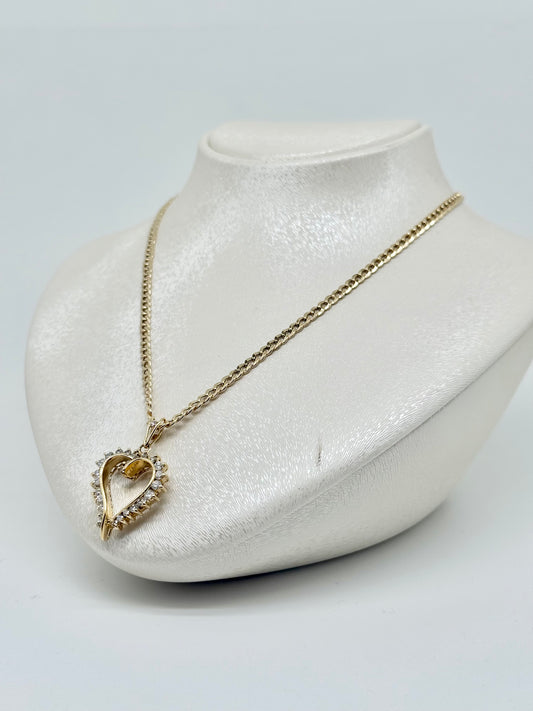 18k/750 gold chain heart