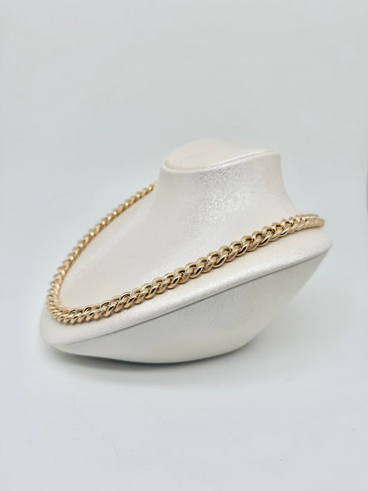 Cuban link yellow gold necklace, 18 carats/750, 32.46g