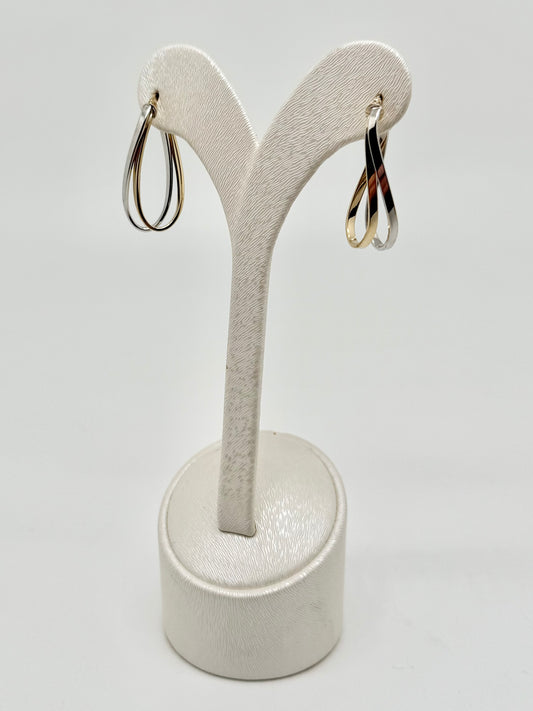 Earrings in yellow and white gold, 18 carats/750, 2.55 g