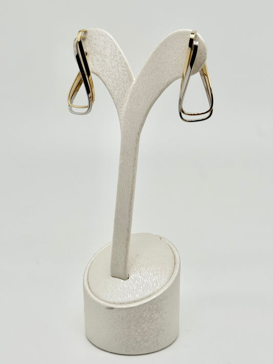 Earrings in yellow and white gold, 18 carats/750, 2.89 g