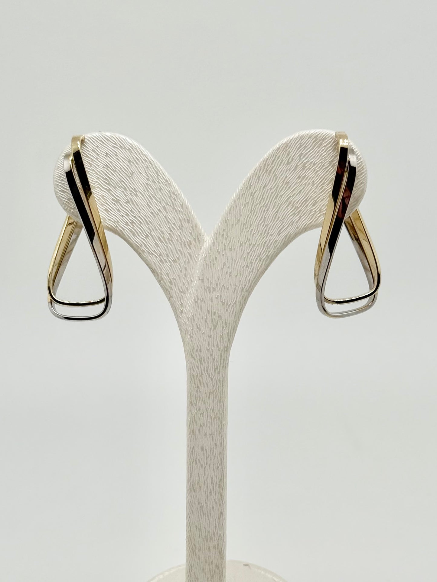 Earrings in yellow and white gold, 18 carats/750, 2.89 g