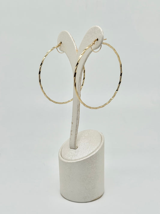 Large yellow gold hoop earrings, 18 carats/750, 2.60 g