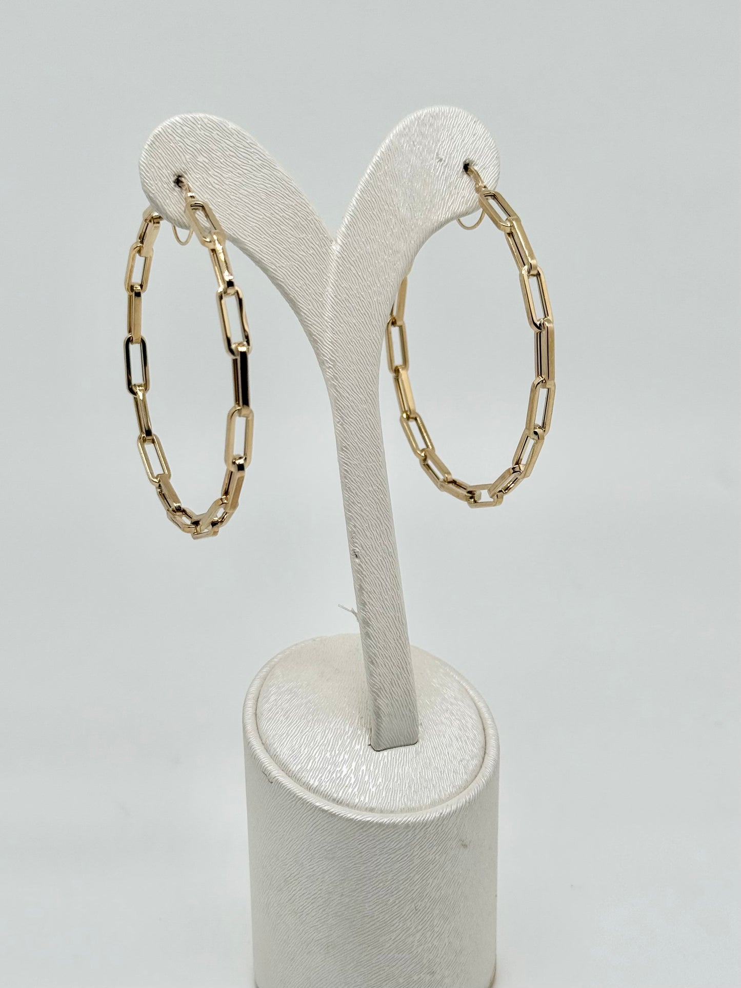 Large yellow gold hoop earrings, 18 carats/750, 4.84g