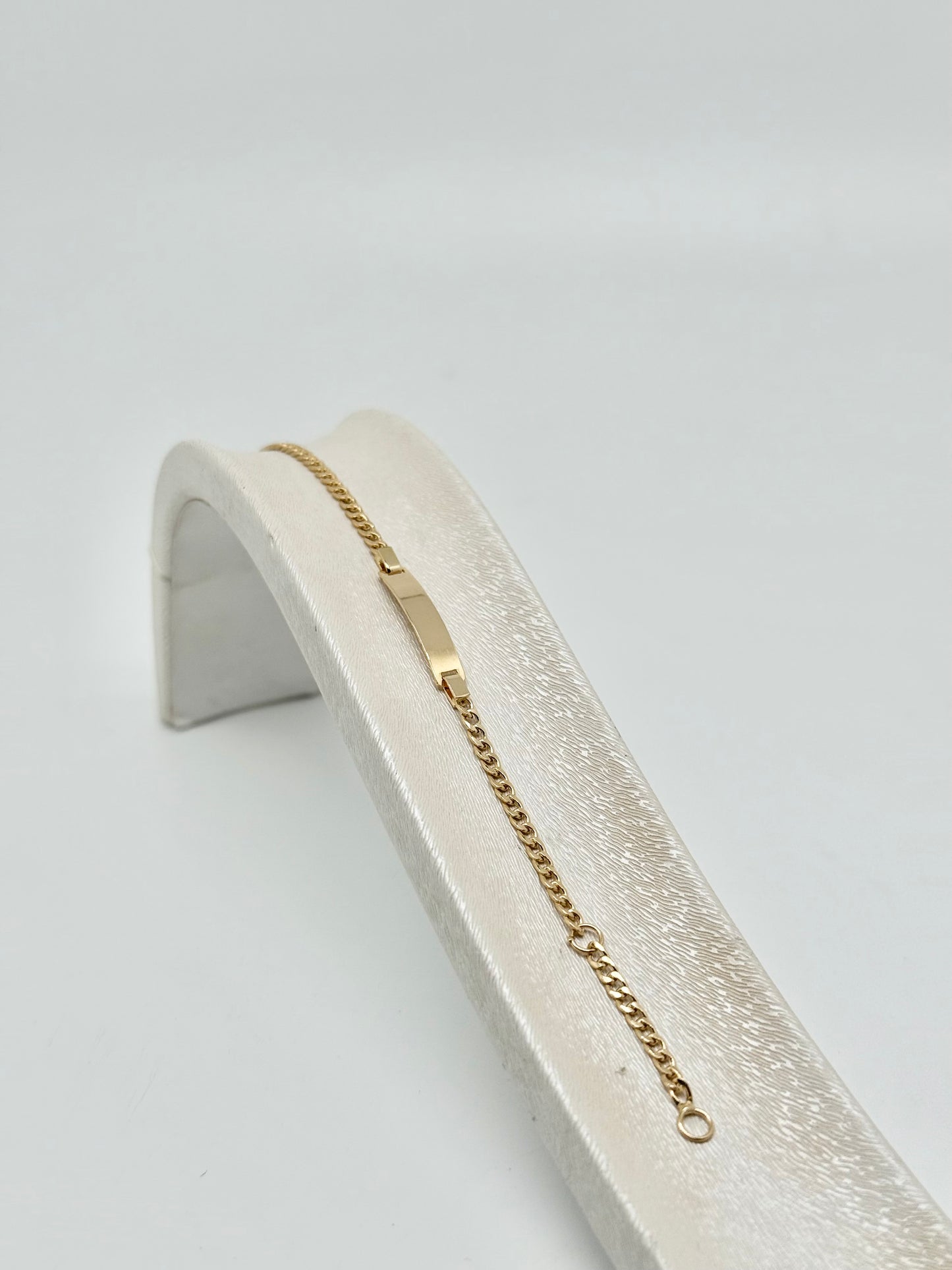 Baby bracelet, engraving included, 18k/750 gold, 1.58g