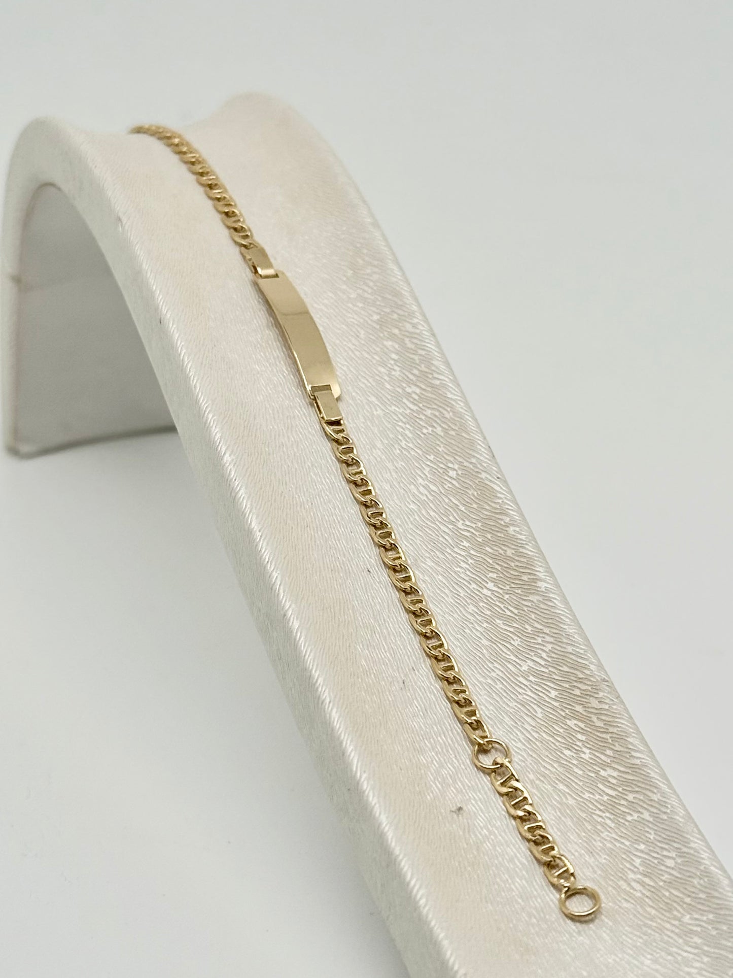 Baby bracelet, engraving included, 18k/750 gold, 1.63g