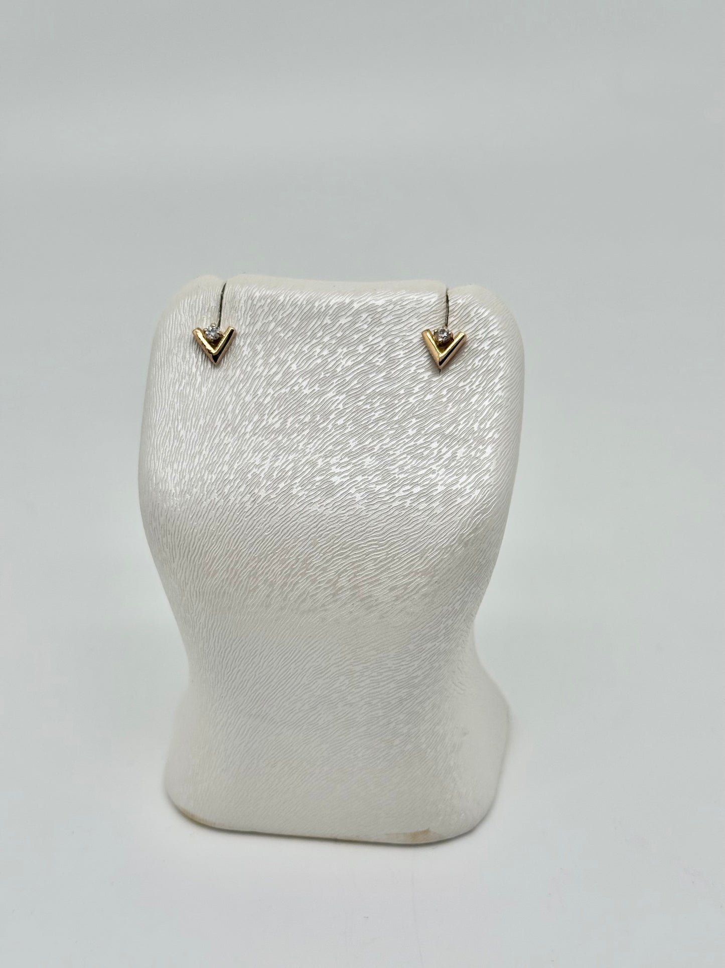 Kinderoorbellen bezet met zirkonen, 18k/750 goud, 1,22g