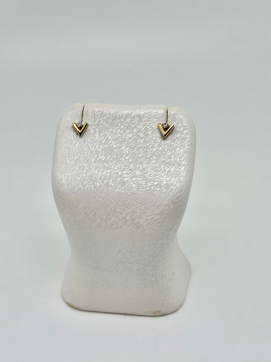 Kinderoorbellen bezet met zirkonen, 18k/750 goud, 1,22g