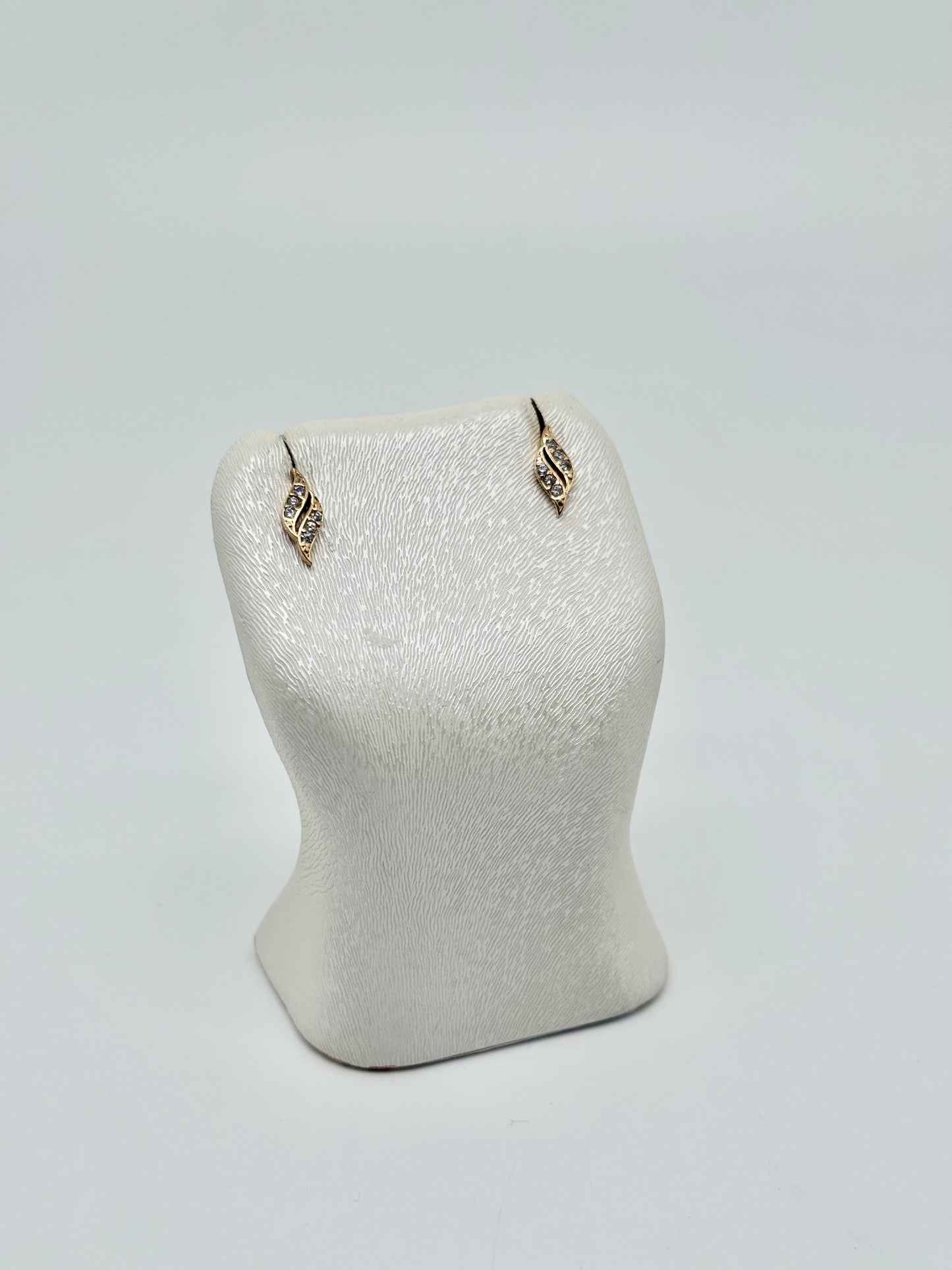 Kinderoorbellen bezet met zirkonen, 18k/750 goud, 1,38g