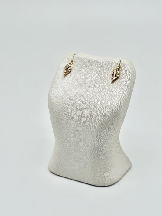 Kinderoorbellen bezet met zirkonen, 18k/750 goud, 1,38g