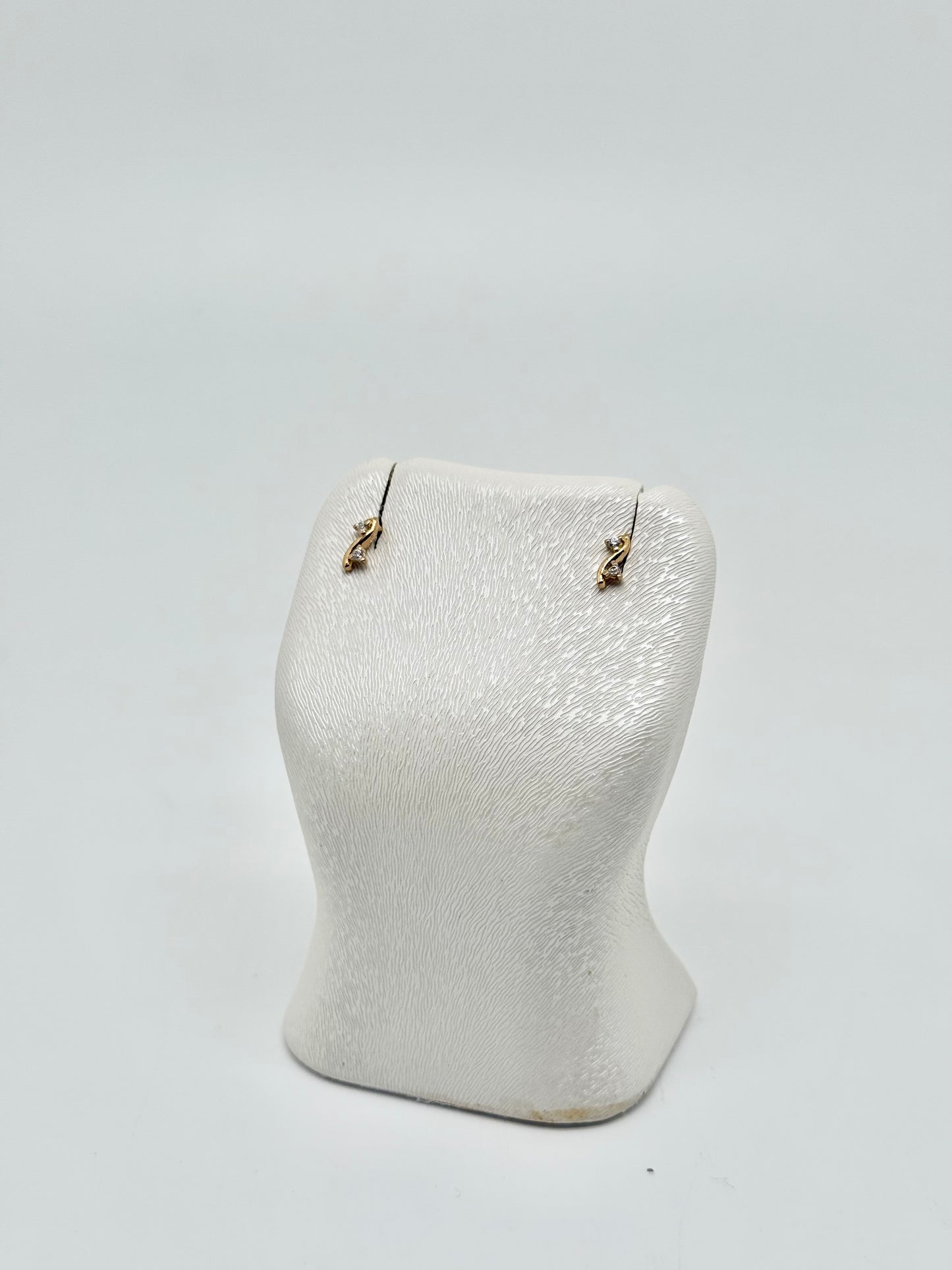 Kinderoorbellen bezet met zirkonen, 18k/750 goud, 0,97g