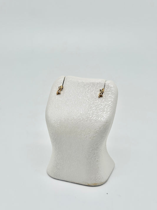 Kinderoorbellen bezet met zirkonen, 18k/750 goud, 0,97g