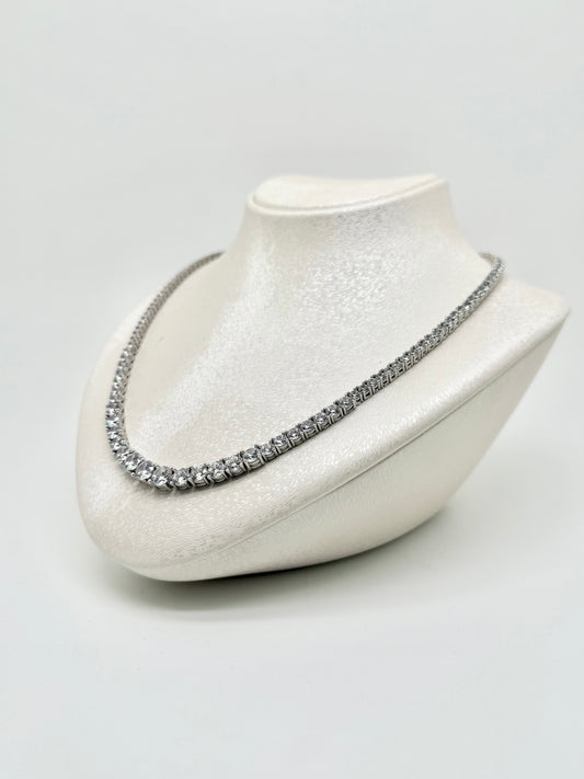 Tennisketting met kleurverloop, 925 zilver bezet met Zwitserse zirkoon, 29,05 g