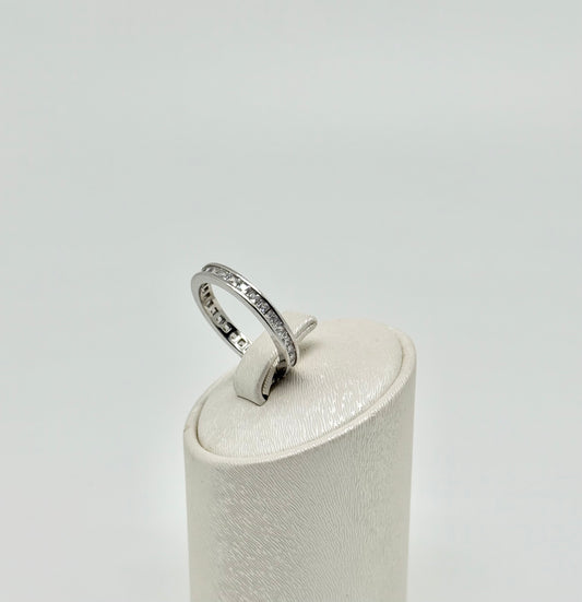 Ring van 925 sterling zilver bezet met zirkoon, rhodium-plated, 3,03 g