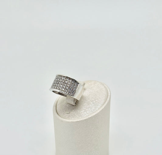 Ring van 925 sterling zilver bezet met zirkonia, rhodium-plated, 6,95