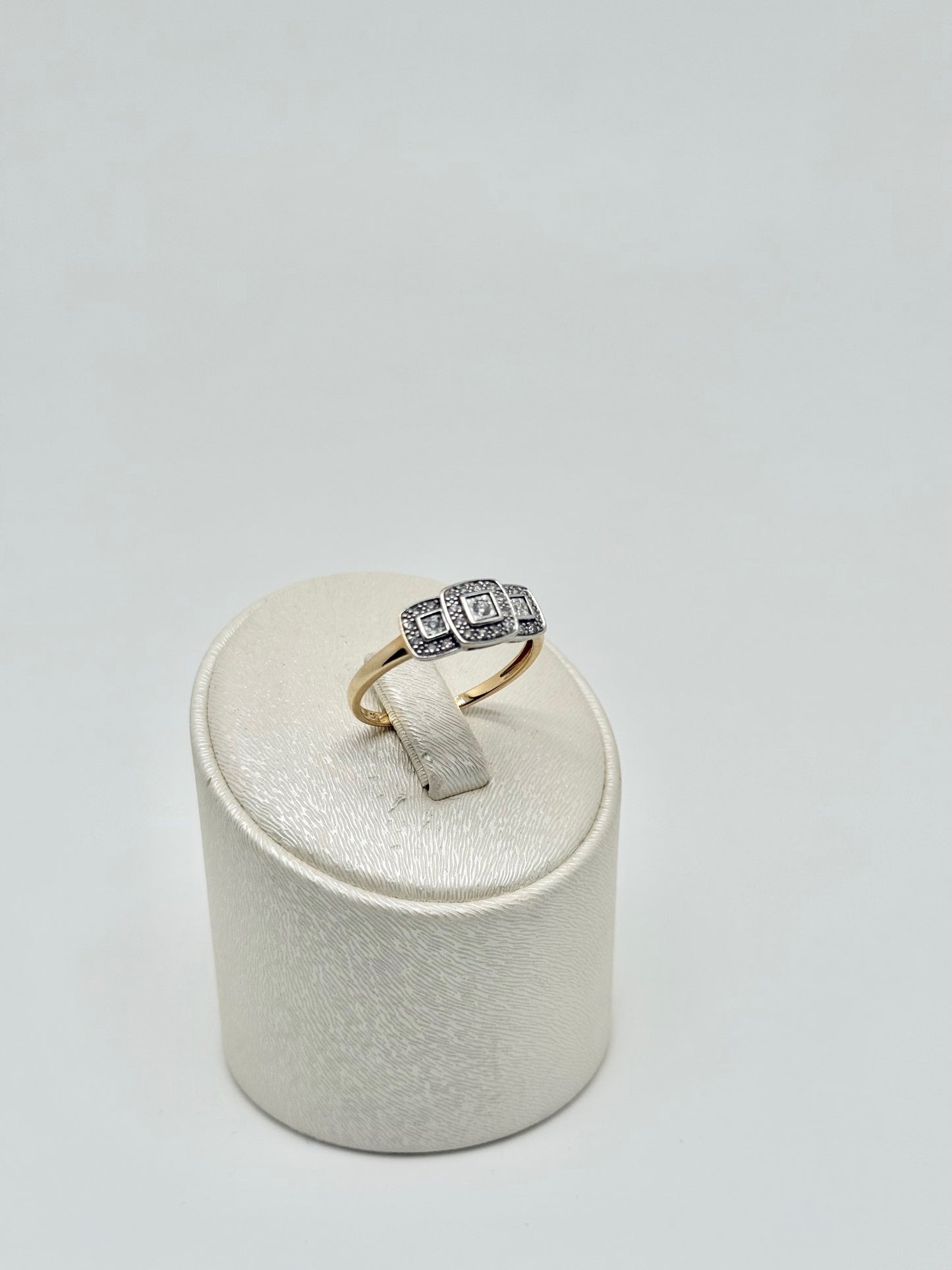 Geel/witgouden ring, natuurlijke diamant