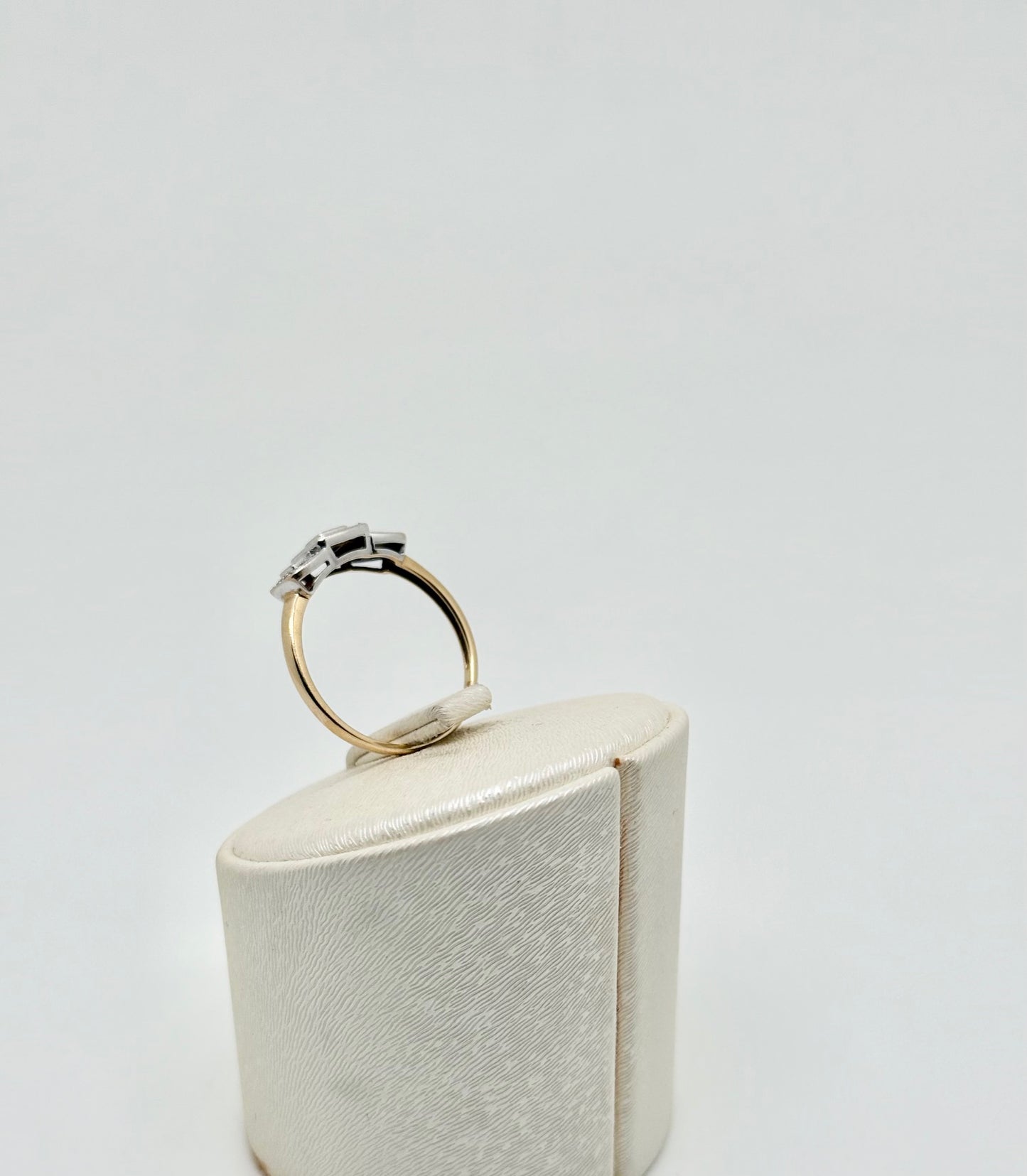 Geel/witgouden ring, natuurlijke diamant