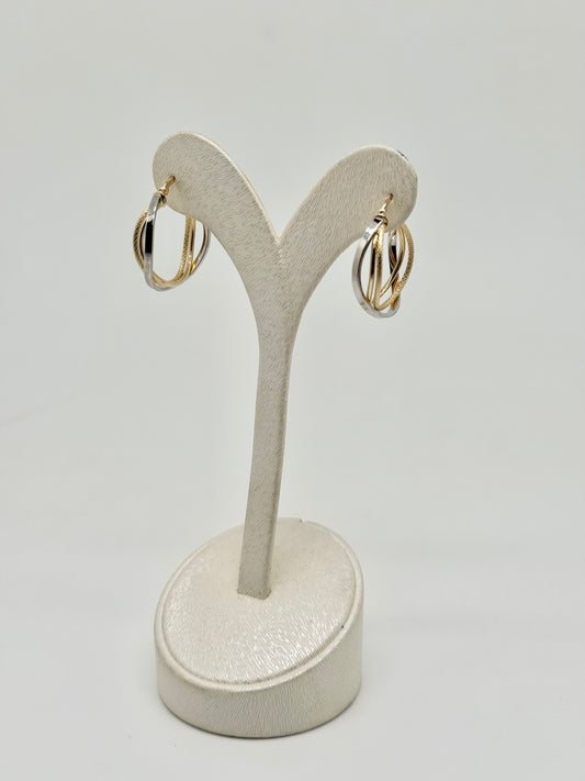 Earrings in 18k/750 yellow and white gold, 2.52g