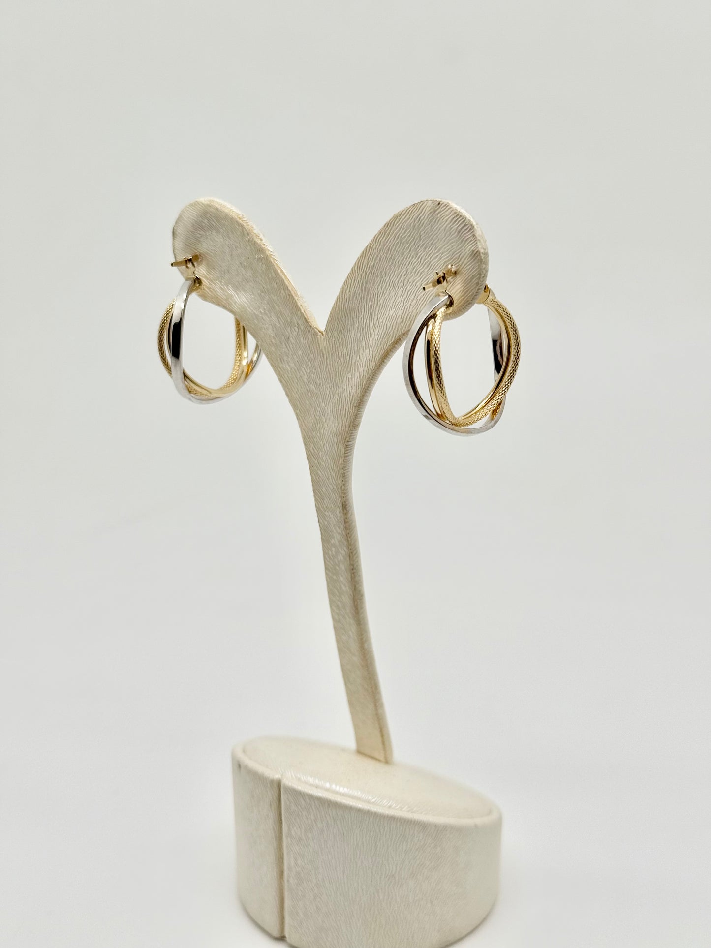 Earrings in 18k/750 yellow and white gold, 2.52g