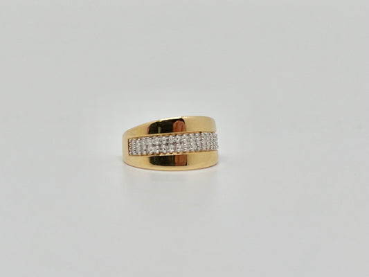 Geelgouden ring, natuurlijke diamanten