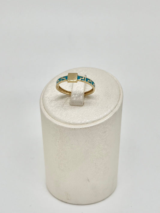 Geelgouden ring met patroon